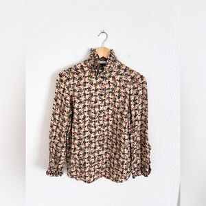ROSEANNA fall floral ruffle blouse / size M